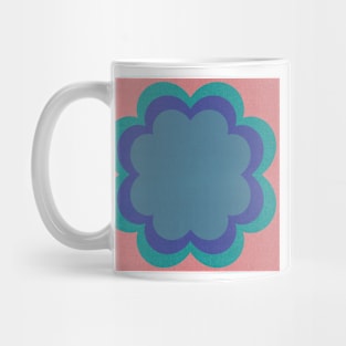 Pink, blue Linen textured scandi flower Mug